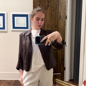 Theyskens' Theory Dark Brown Leather Jacket